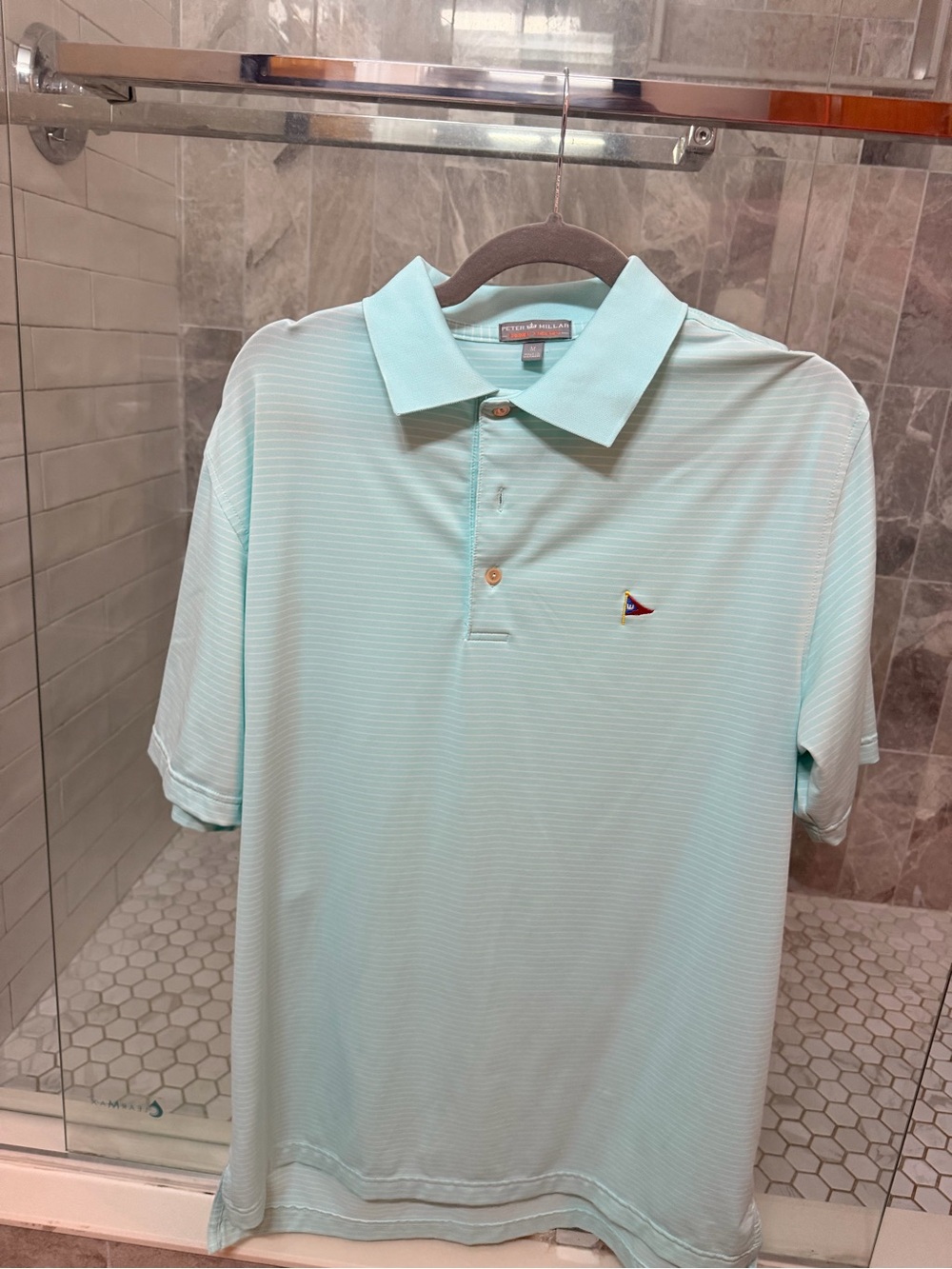 Peter Millar Polo Shirt - Striped - Prestigious Wianno Country Club Logo